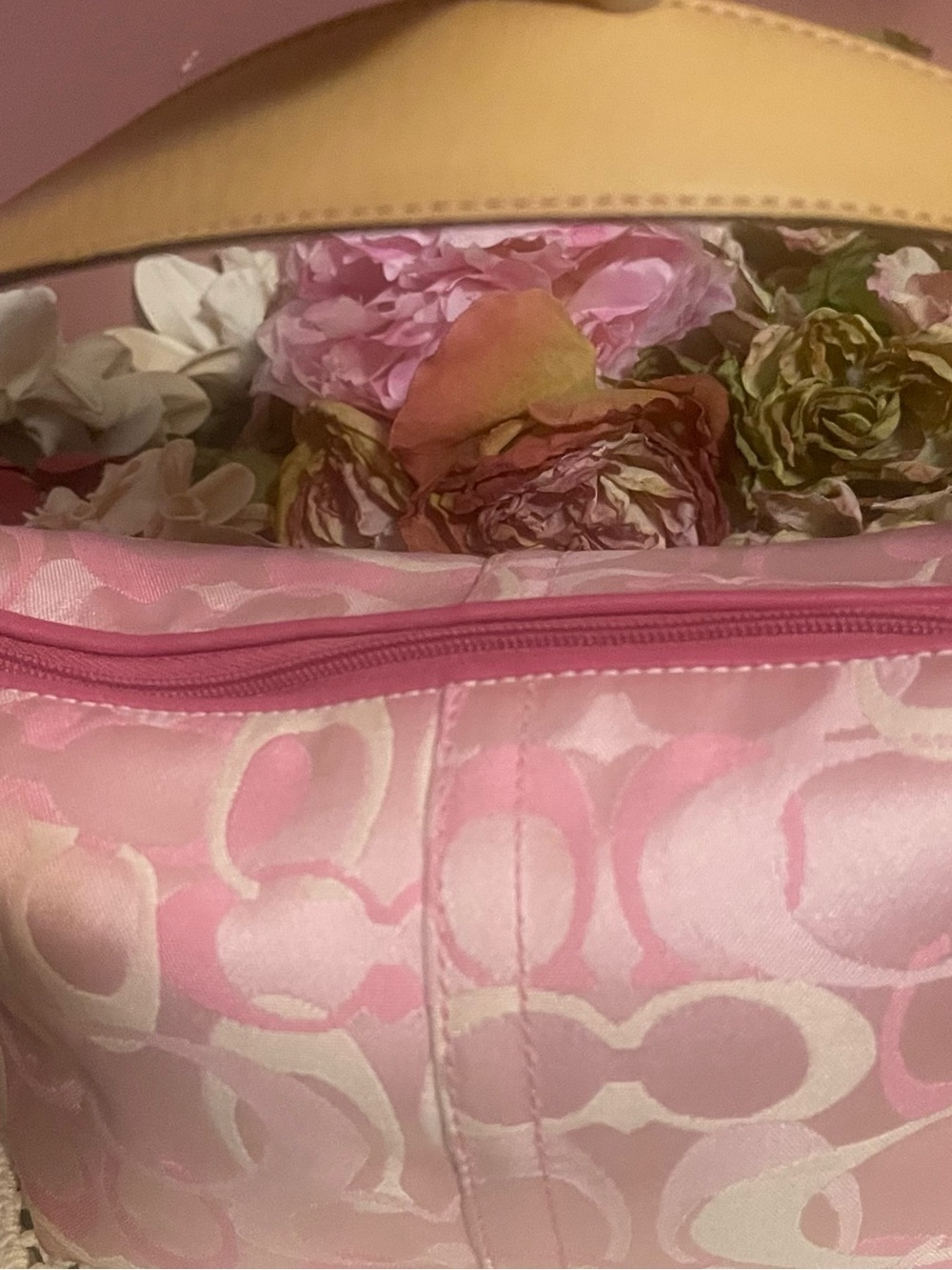 Coach Pink Signature Jacquard Shoulder Bag - Picture 10 of 12